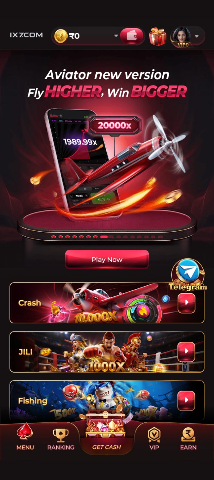 IX7 APK installation screen with IX7 Game interface and secure IX7 Login access on mobile.